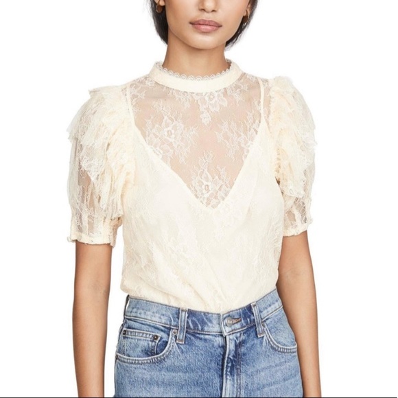 NWT Free People Secret Admirer Lace Top & Camisole - Picture 1 of 10